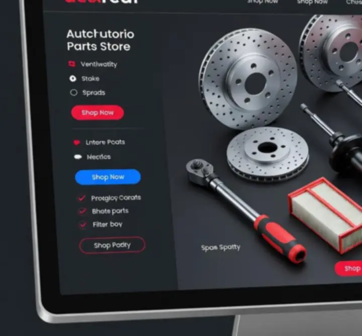Profesjonalna ekspozycja części samochodowych w nowoczesnym sklepie AutoPartss